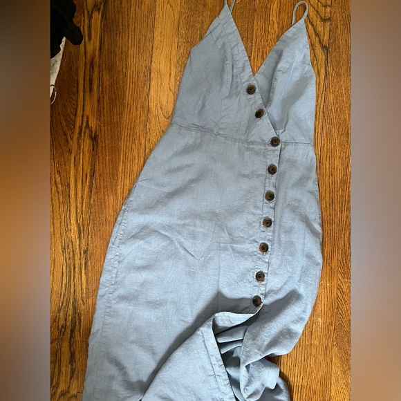 Urban Outfitters Vintage blue linen button down dress size Medium - Picture 6 of 16